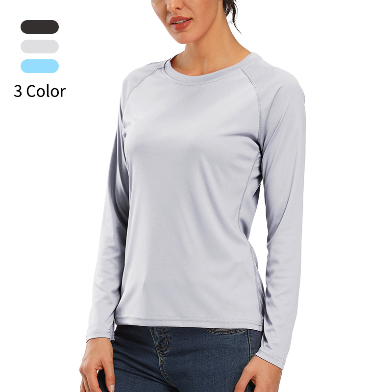 여성 t 셔츠 긴 소매 셔츠 UPF 50 + 태양 보호 빠른 건조 TShirt 야외 하이킹 실행 낚시 피트니스 t-셔츠 체육관 의류